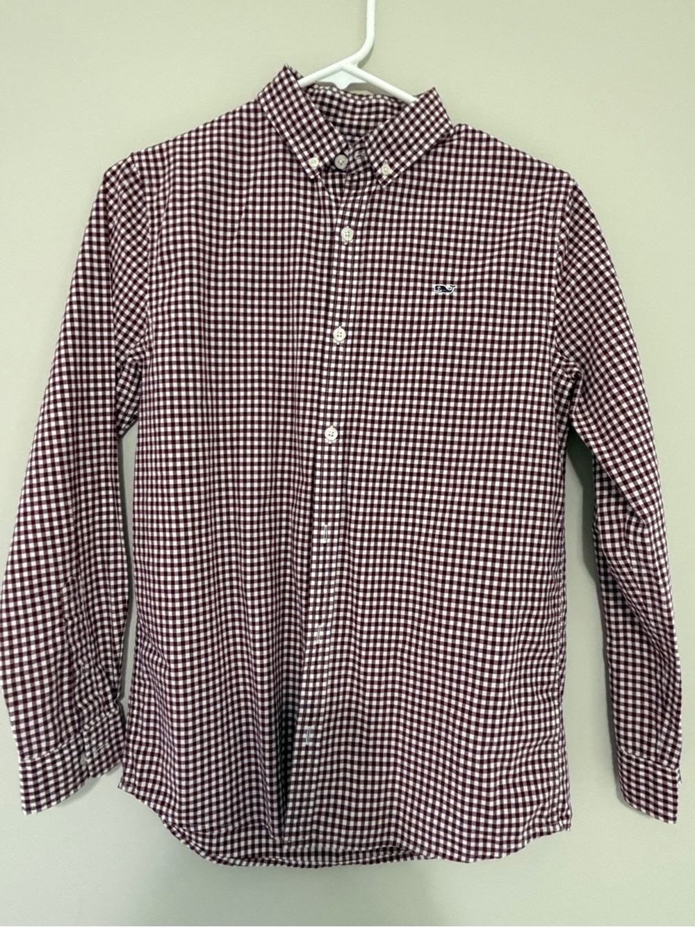 Boys*Vineyard Vines Red and Maroon Gingham Button-Down Shirts - Picture 5 of 7